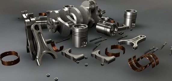 crankshaft I connecting rods and pistons of V6 bitubo