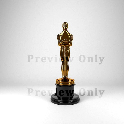 A Detailed Oscar Award 3D Model