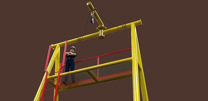 A frame davit crane temporary