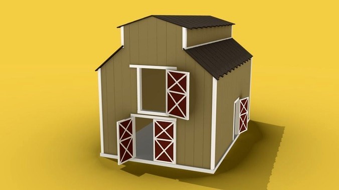 Low Poly Barn