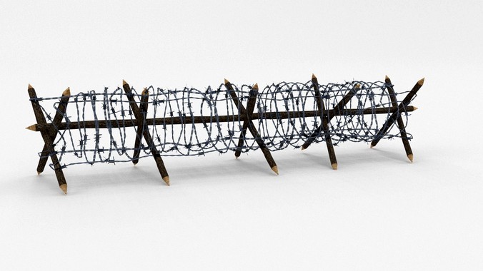 Low Poly Barb Wire Obstacle