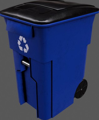 wheeled trash bin