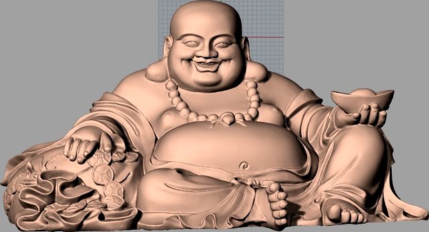 Chinese Sculpture Model Happiness Buddha with wealth