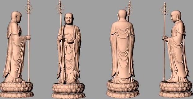 Chinese Sculpture Model Buddha Monk Standing statue