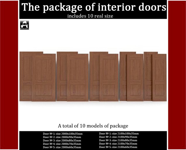The package of classic interior doors 3D Model