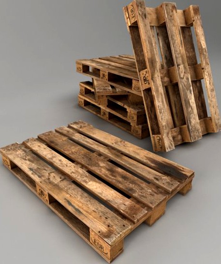 Wooden Pallet Low Poly 3D Model