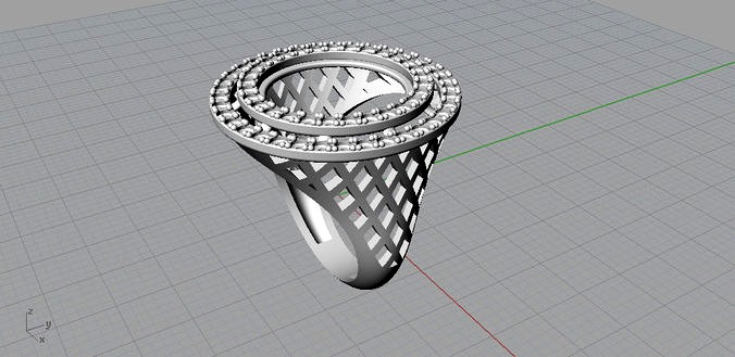 cab double halo pave ring | 3D