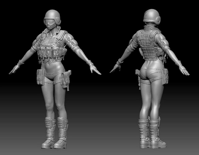 Woman Warrior ZBrush raw file