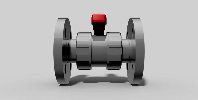 DN40 - PVC Ball valve with flanges NC - Autodesk Inventor