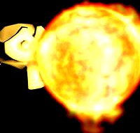 Star using fire simulation