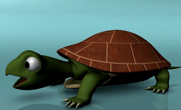 Cute turtle rigged 3D Model