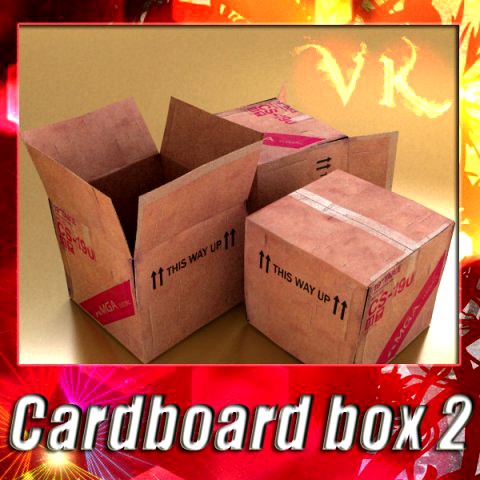 Photoreal Cardboard Carton High Res 3D Model