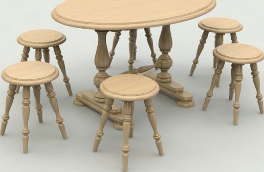 Table stool 3D Model