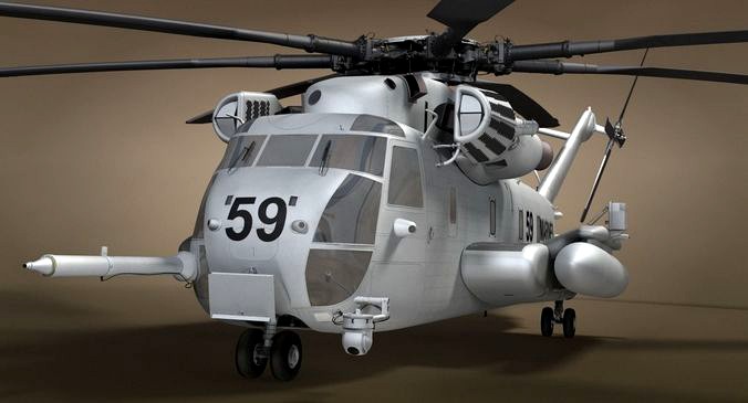 CH-53 Military Helicopter 3D Model - No Interior