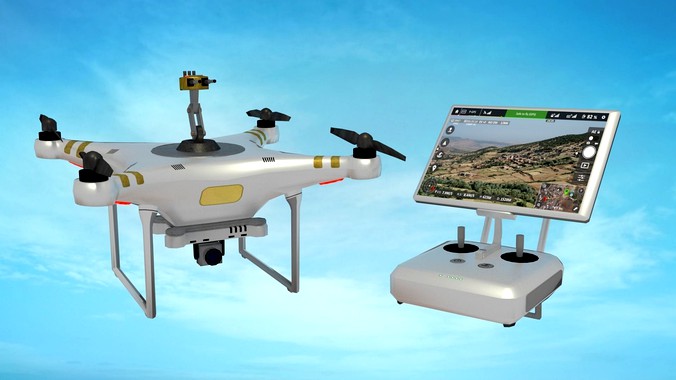 Drone with Turret and Controller