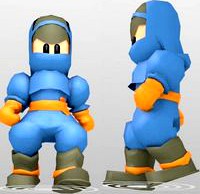 FFT Ninja Low Poly Character + Simple rig