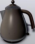 Designer Kettle Cream and wood trim3d model