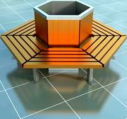 Urban hexagon bench