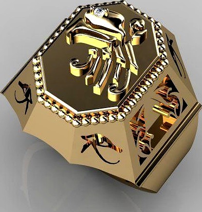 Ring  amulet  Eye of Ra | 3D