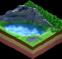 MOUNTAIN AND LAKE LOW POLY