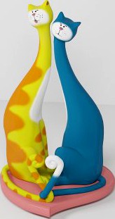 Cats Statuette Very Detailed 3D Model