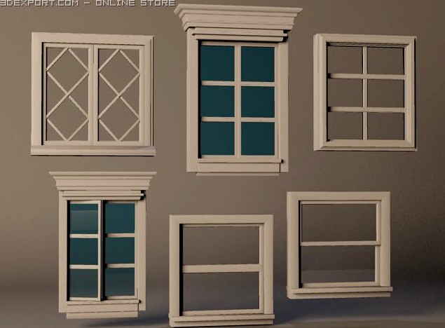 HiRes Architectural Windows Pack 01 3D Model