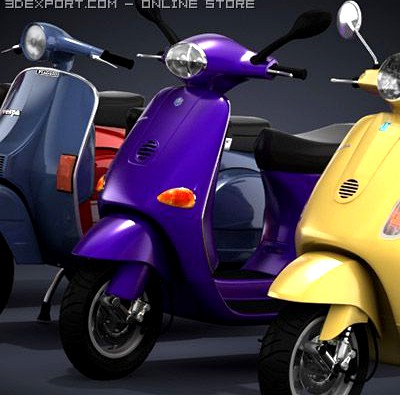 Modern Vespa Collection 3D Model