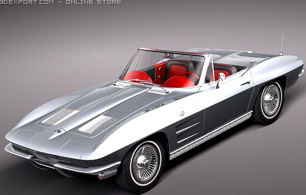 Chevrolet Corvette C2 Convertible 3D Model