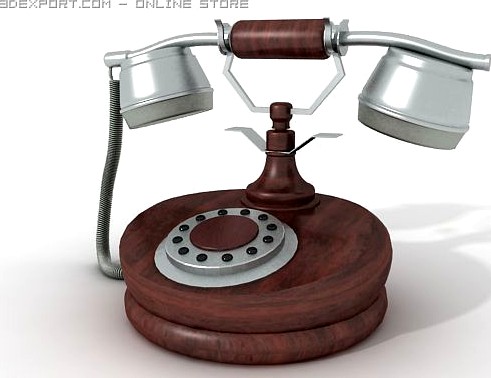 Vintage Rotary Dial Phone 3D Model