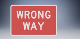 Wrong Way R5-1a Road Sign