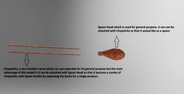 Design of a Spoon-Chopsticks combo using solidworks