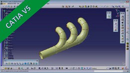 Abgaskruemmer - exhaust manifold - Catia v5 Training - Sweep with Law