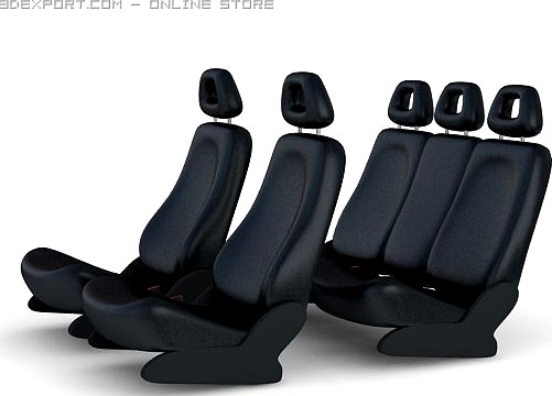 Seats for car set 3D Model