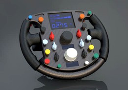 Simple moel of a Ferrari F1 steering wheel (Shumacher's) complete with paddles.