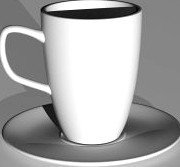 Ceramic coffee cup  plate 3D Model