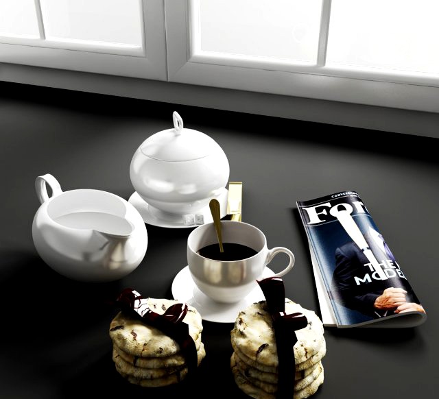 Convex Kitchen Decorations  Big coffee cakes 3D Model