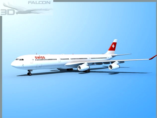Falcon3D A340 600 Swiss Air 3D Model