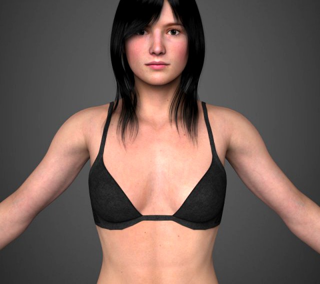 Realistic Young Pretty Girl 3D Model