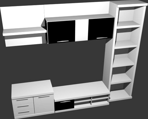 Download free Shelves of the living room 3D Model