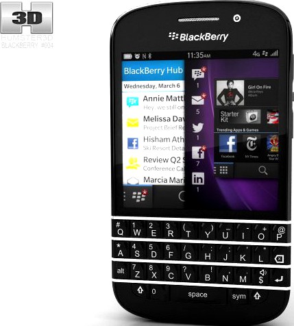 BlackBerry Q10 3D Model