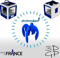 pencil holder consisting of 4 STRATOMAKER logos