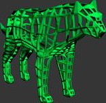 Low Poly Wolf Grid Mesh