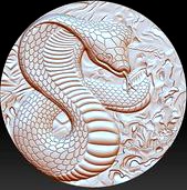 snake pendant model of bas-relief