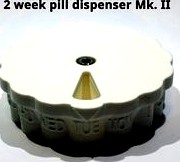 Two week pill container, medication dispenser