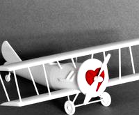 Biplane with Heart