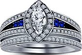3D Jewelry CAD File Wedding Bridal Ring Set