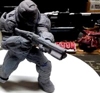 Doomguy posed with shotgun