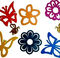 Spring Flower, Butterfly and Bee Decals