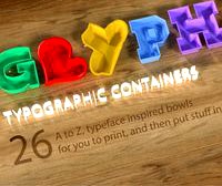 Typographic glyphs container collection