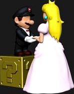 Mario and Peach- Wedding Cake Topper